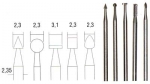 Фрезы вольфрам-ванадиевые, набор из 5 штук