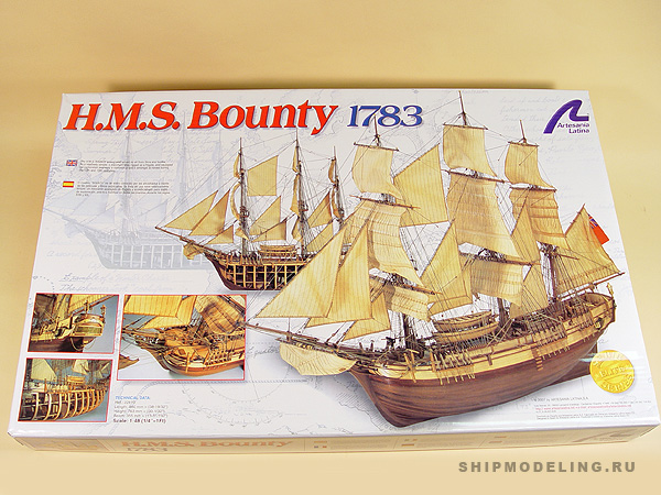HMS Bounty с разрезом масштаб 1:48