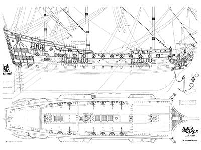 Чертеж корабля HMS Prince