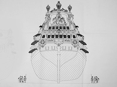 De L'Ambitieux (le trois-ponts de Tourville), 1680 + чертежи (fr)