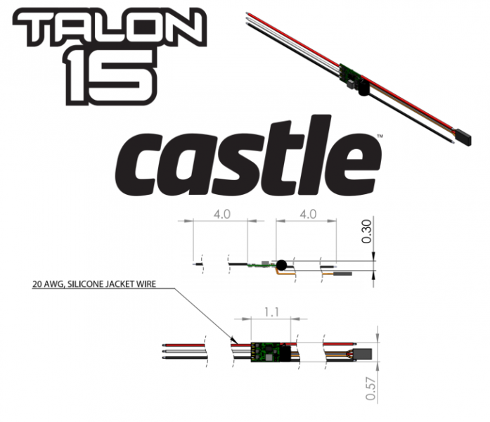 Электронный регулятор скорости Castle Creations Talon 15, 15AMP ESC, 4S MAX, HEAVY DUTY BEC