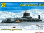Склеиваемая пластиковая модель Атомный подводный крейсер "Дмитрий Донской", масштаб 1:700