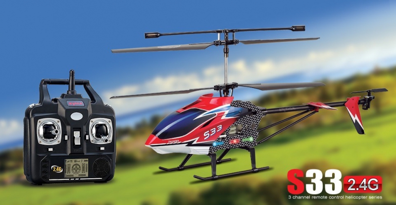Радиоуправляемый вертолет Syma S33 Gyro Red Thunder 2.4Ghz RTF с гироскопом
