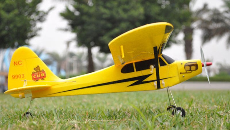 Радиоуправляемая модель электро самолета Easy-Sky Piper J3 Cub 2.4GHz RTF (желтый)